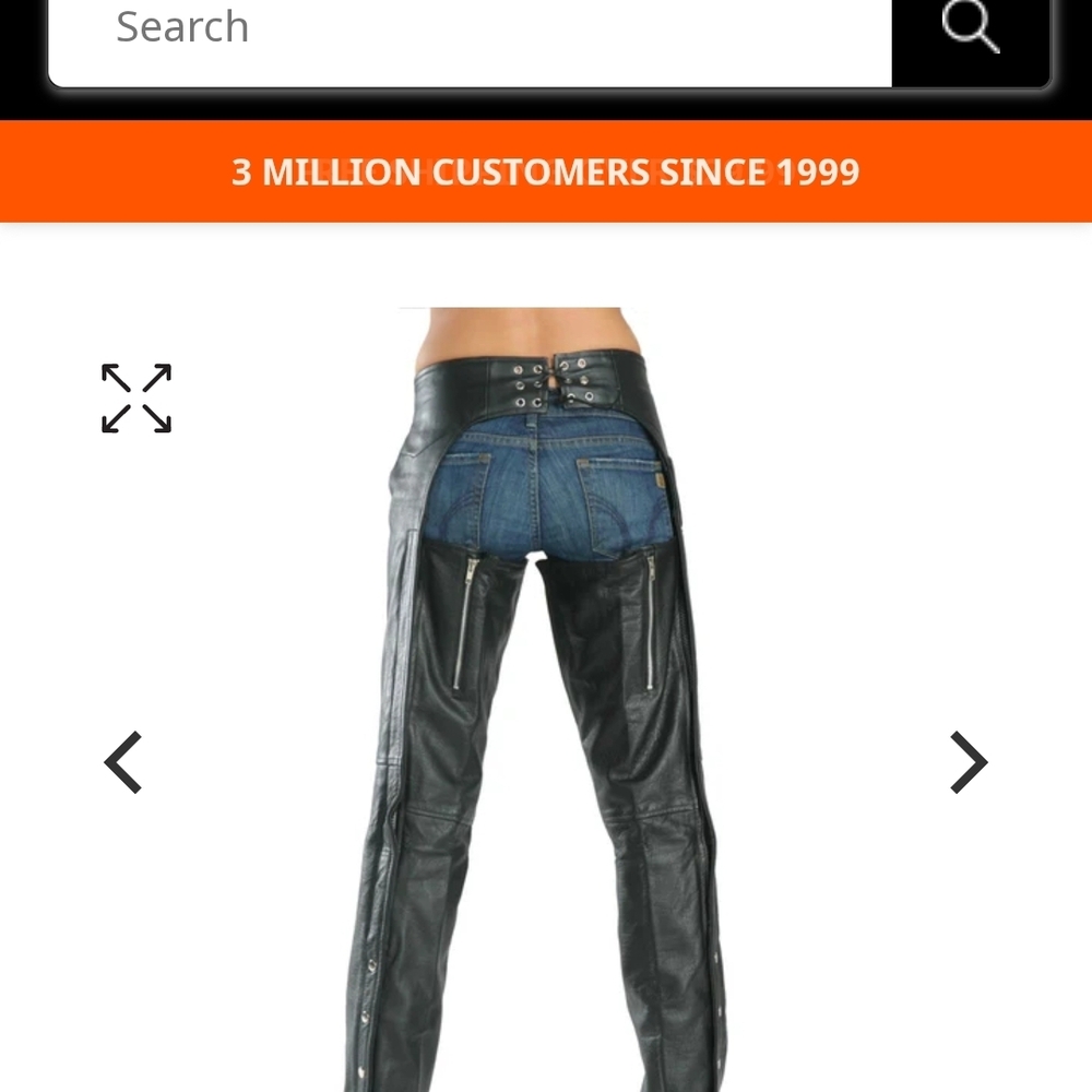 NWT. Womens Black Leather Chaps. SZ 10 - Picture 7 of 10